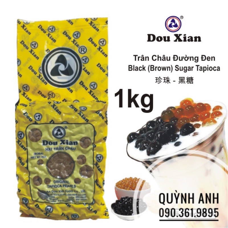 Trân châu đường đen/ hoàng kim/ trắng Dou Xian (Hàng Huy) gói 1kg