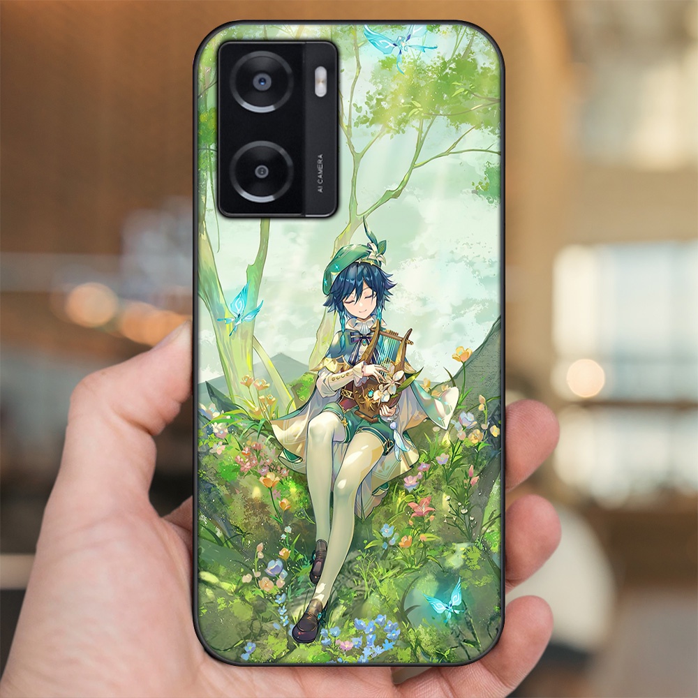 Ốp lưng Oppo A57 4G viền đen in hình Venti Genshin Impact