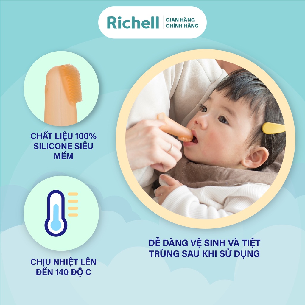 Rơ lưỡi silicone vệ sinh miệng cho bé Richell Nhật Bản | Baby