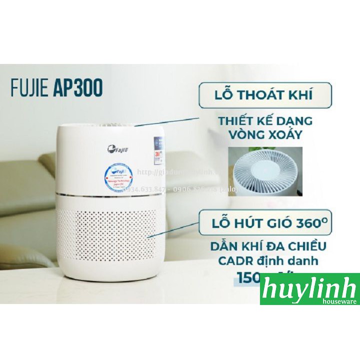 [Mã ELHAMS5 giảm 6% đơn 300K] Máy lọc không khí Fujie AP300 - 16m2 - Hepa 3M - Điều khiển Wifi