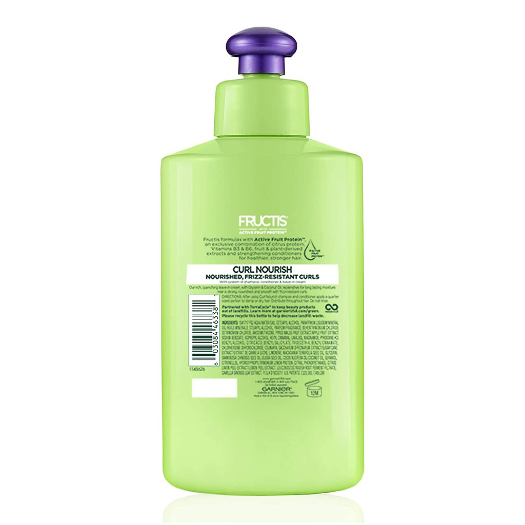 Kem ủ dưỡng tóc Garnier Hair Car Fructis Triple Nutrition Curl Nourish Moisture Leave-in Conditioner 300ml (Mỹ)