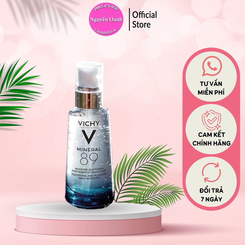 Tinh chất dưỡng Vichy Mineral 89 giúp da mịn màng, căng mượt và tràn đầy sức sống lọ 50ml - CO059
