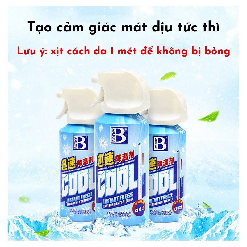 Bình Xịt Lạnh, Bình Xịt Làm Mát Tức Thì Làm Mát Cho Cơ Thể, Không Khí, Máy Móc, Nội Thất Ô Tô Nhanh Chóng
