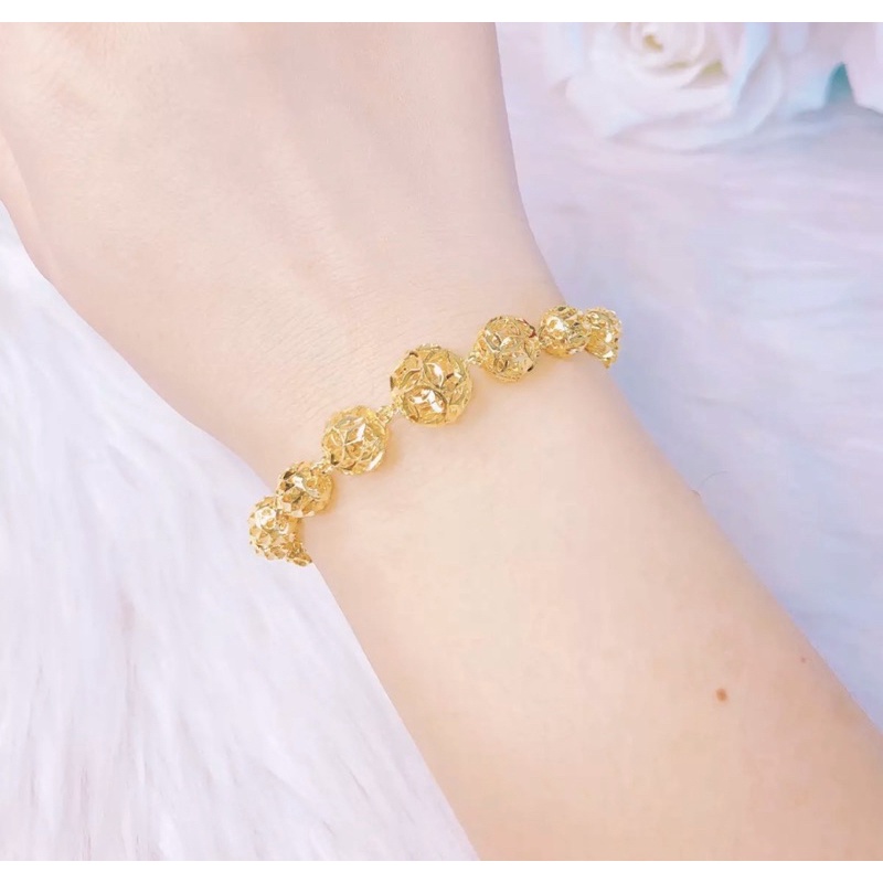 Lắc tay kiểu bi dát vàng 18 cao cấp mẫu mới cực xinh