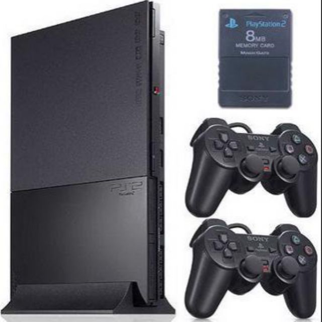 PS2 slim kèm tay cầm mới + ổ cứng ngoài full-game + pk (gồm: nguồn, dây av & thẻ magic boot) đầy đủ!!