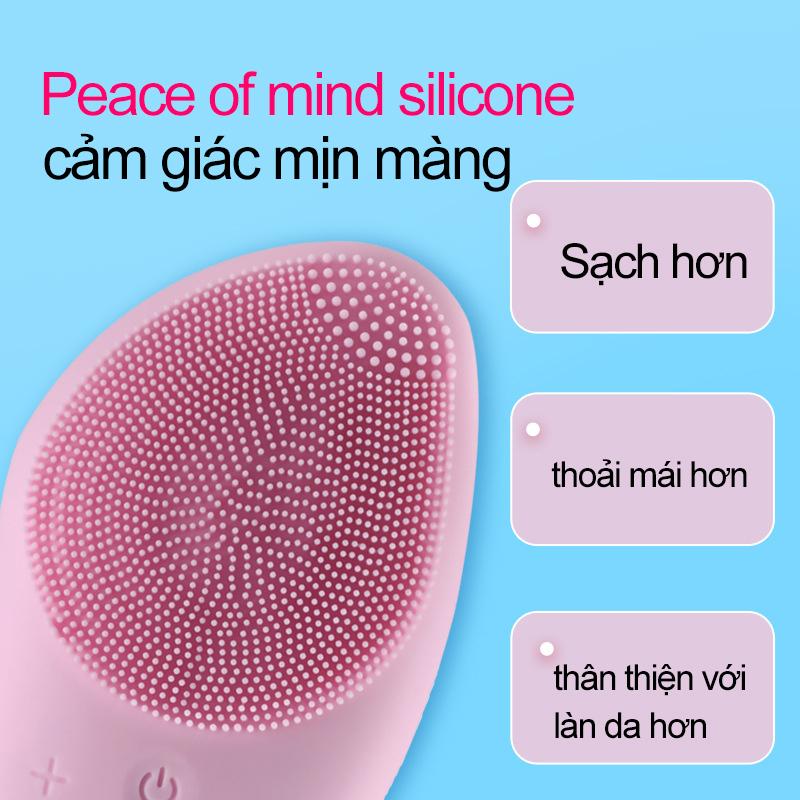 Máy massage rửa mặt cầm tay Silicon -,  [BR020]