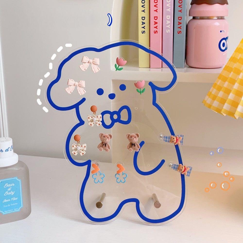 ANEMONE Giá Treo Trưng Bày Bông Tai Bằng Acrylic Trong Suốt Thắt Nơ Phong Cách Hàn Quốc