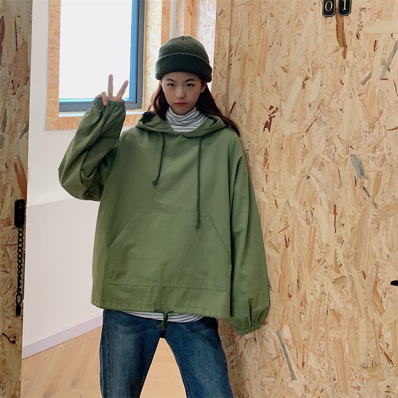 SUXI Áo Hoodie Thể Thao Màu Sắc Đơn Giản Dáng Suông Dễ Phối Đồ Thời Trang Xuân Thu Phong Cách Hàn Quốc Cho Nữ