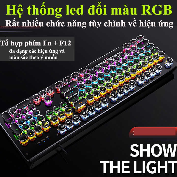 Bàn phím cơ chuyên game YINDIAO ZK-4 Blue / Black Switch, Nút tròn, nhiều chế độ led (Đen) - Nhất Tín Computer