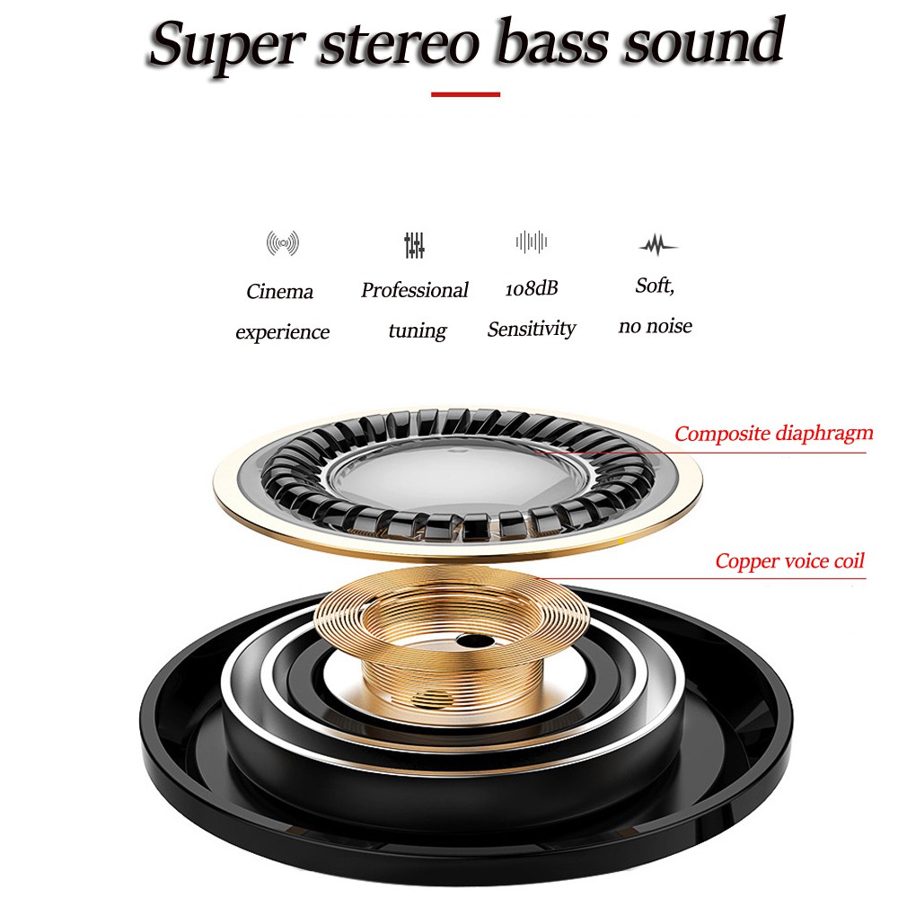 Tai nghe stereo bass có dây HiFi có mic