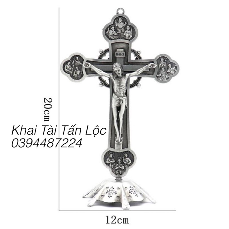 Thánh giá Chúa Jesus - Giêsu Công giáo cao 20cm để bàn , để xe trư tà bình an bạn Phước