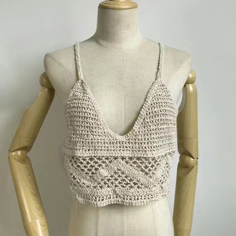 Áo Croptop Dệt Kim Không Tay Cổ Chữ V Họa Tiết Kẻ Sọc Thời Trang Hàn Quốc Cho Nữ