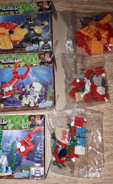 Lắp ráp 1 hộp Lego_Minecraft MyWord 82138 Săn Thủy Quái dưới Biển có nhiều chi tiết bằng nhựa ABS
