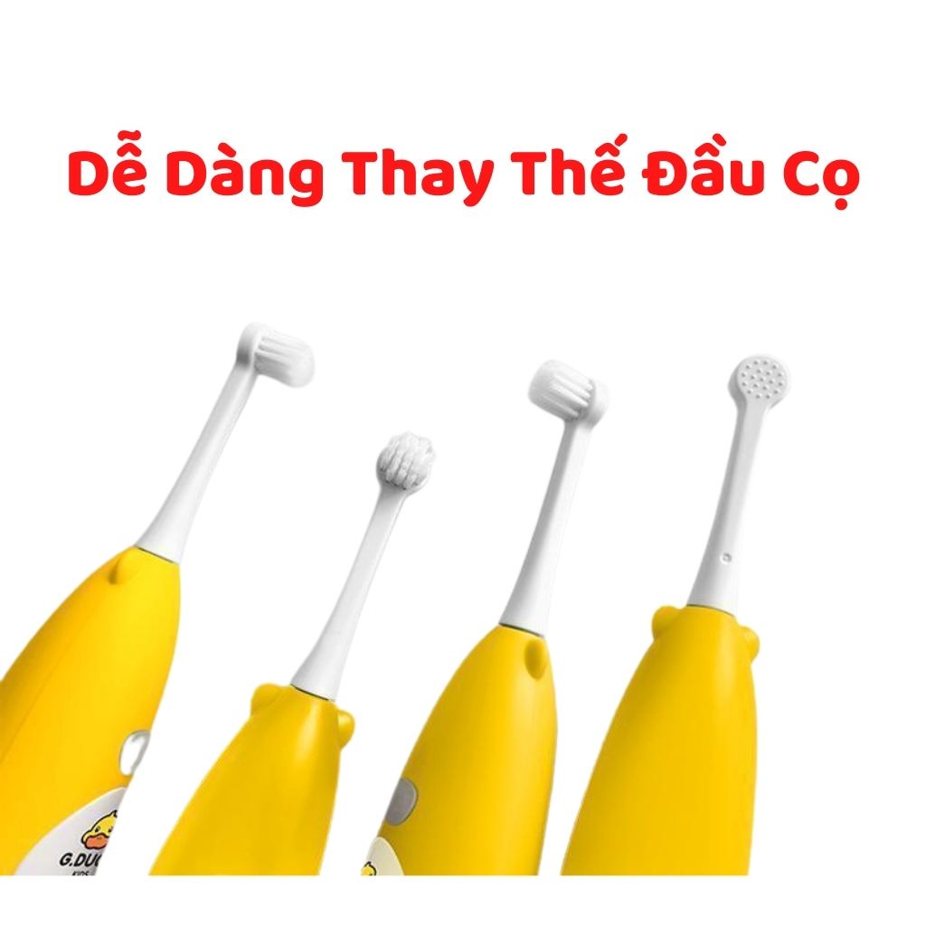 Bàn chải đánh răng điện cao cấp HÌNH CHÚ VỊT cho bé từ 3-15 tuổi