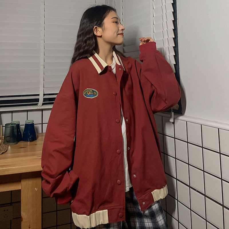 Áo Khoác Bóng Chày Vải Cotton Mỏng Cỡ Lớn Kiểu vintage Đường Phố Mỹ Thời Trang Xuân Thu Cho Nam Và Nữ