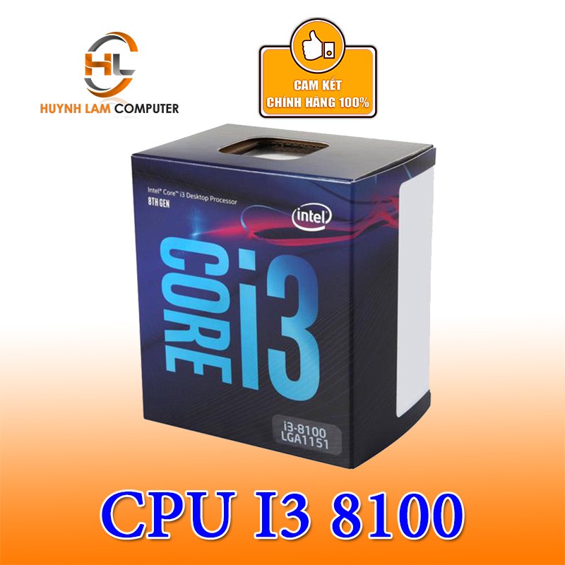 [Mã ELCL88 giảm 7% đơn 500K] CPU Core i3-8100 Intel 3.6Ghz / 4 Cores, 4 Threads / Socket 1151 v2