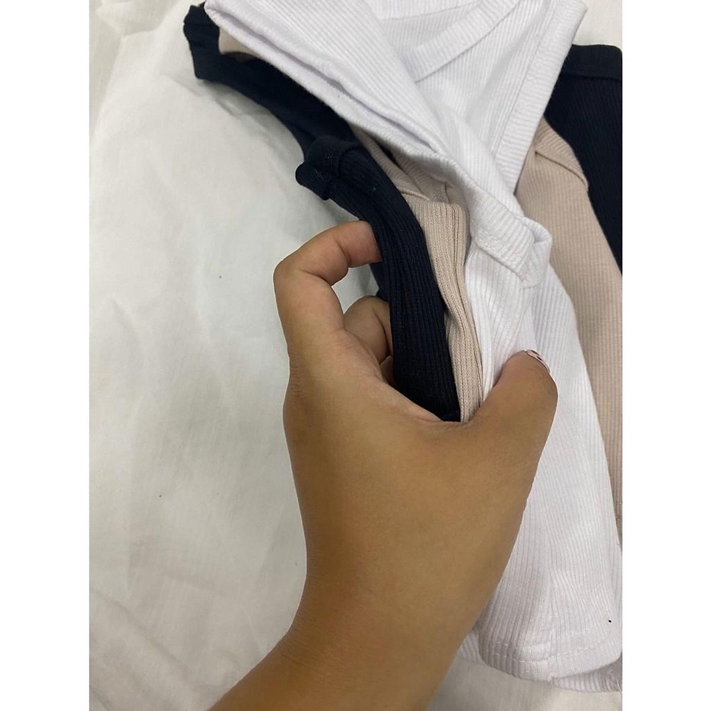 Áo ba lỗ croptop, áo sát nách ba lỗ ngược nữ thun gân A200