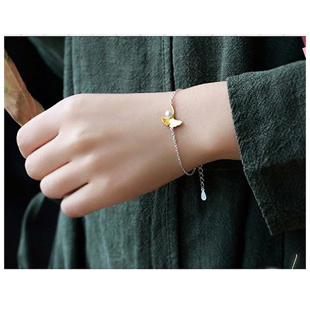 Anime Love and Producer The Same Golden Ginkgo Leaf Bracelet Necklace Pendant