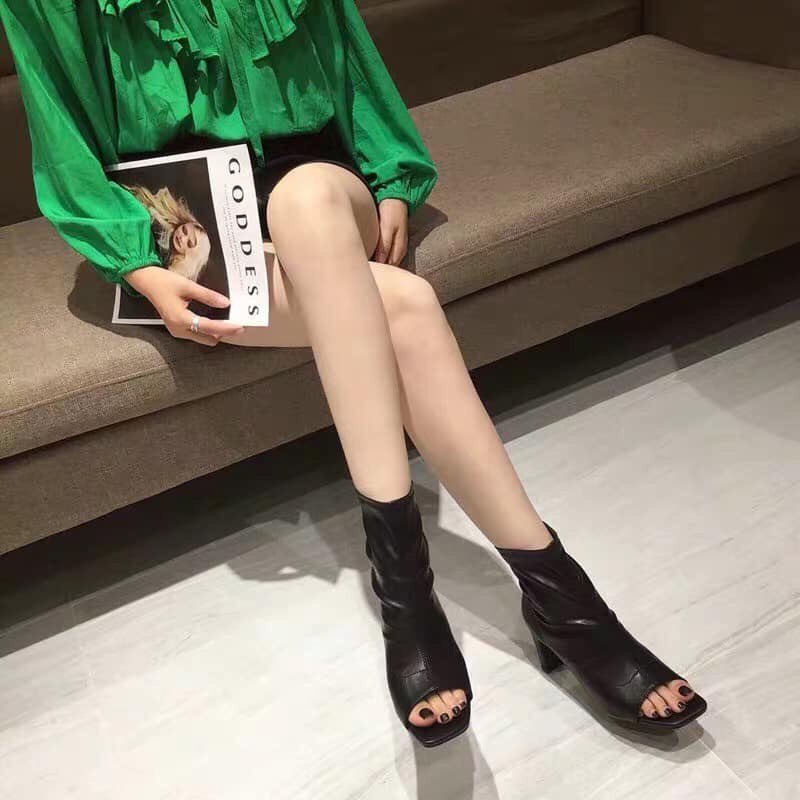 Bốt - Boots thời trang hở mũi cao gót