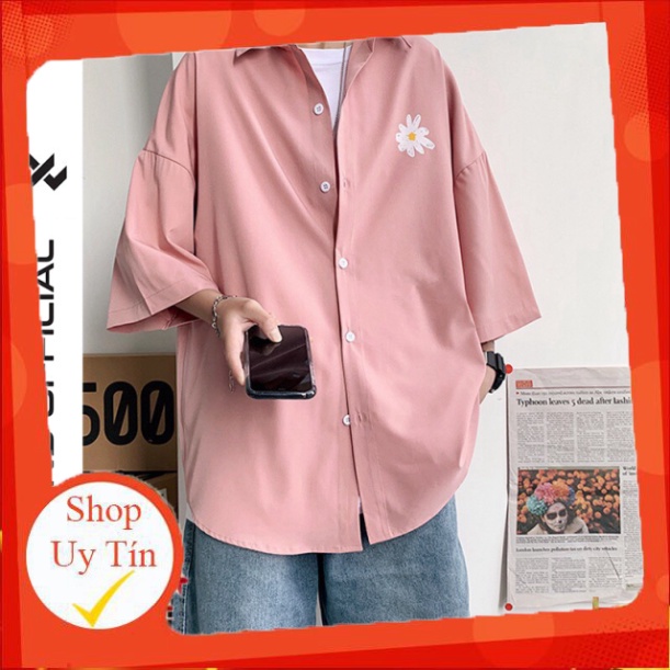 Áo sơ mi tay lỡ WIND unisex kaki form rộng Quốc Dân nam nữ oversize ulzzang