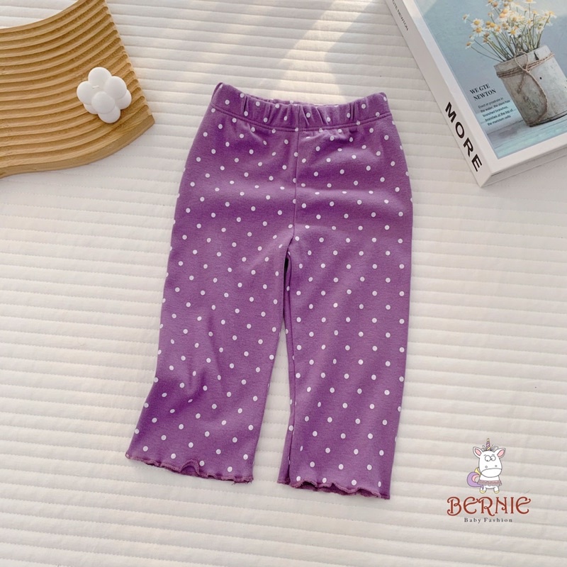 Bộ bé gái Bernie hoạ tiết chấm bi chất cotton cho bé từ 8-22kg-22B216