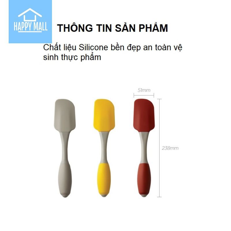 Dụng cụ lật đồ ăn trộn bột làm bánh bằng Silicone Lock&amp;Lock LOL125