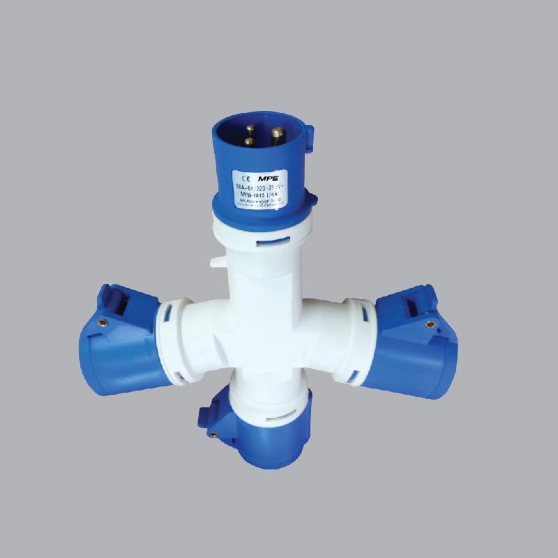 Ổ CẮM CÔNG NGHIỆP CHIA 3 CỔNG 16A 2P+E IP44 CAO CẤP MPE (MPN-1013)