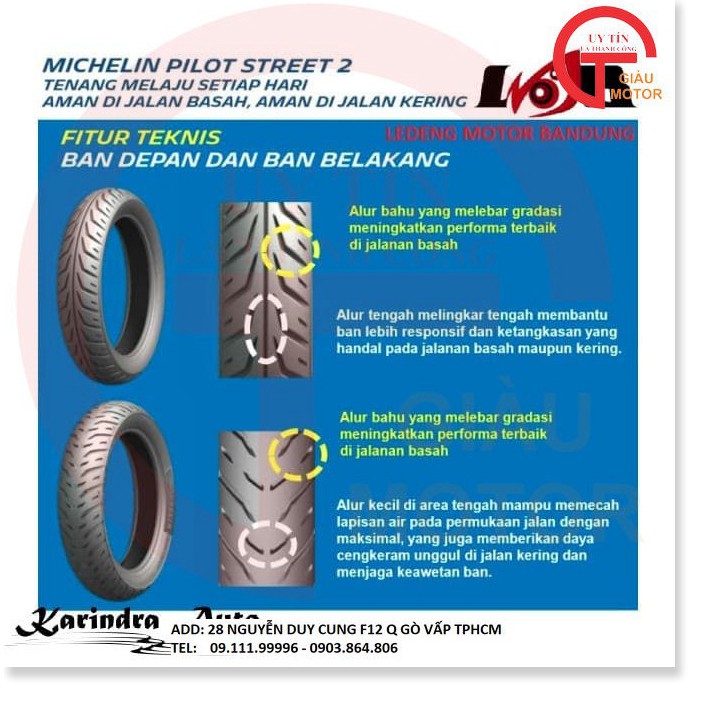 VỎ LỐP MICHELIN PILOT STREET 2 SIZE 60/90-17 TL CHÍNH HÃNG