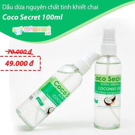 [mua 5 tặng 1] Dầu dừa Coco Secret 1 chai dung tích 100ml dạng xịt tiện lợi 100% thiên nhiên