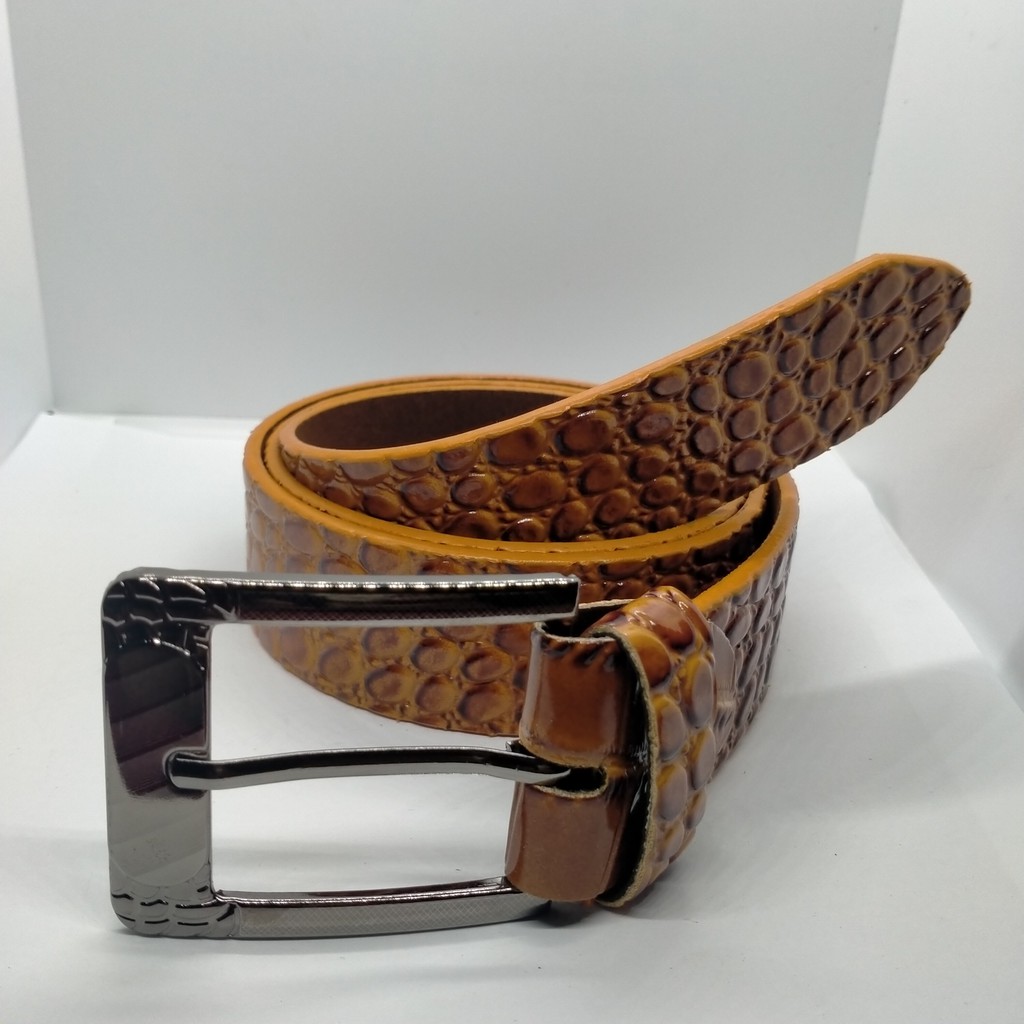 🎁FREESHIP🎁 Thắt lưng da pu vân cá sấu tròn- thắt lưng nam cao cấp