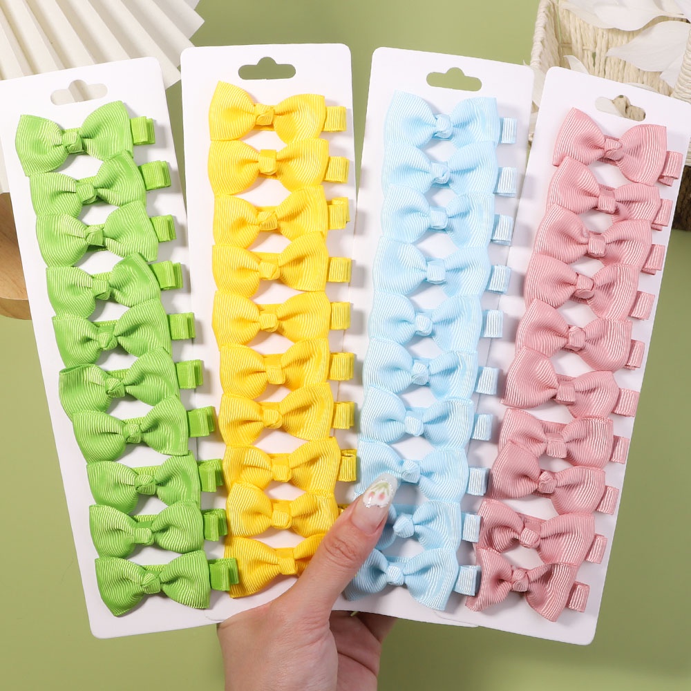 Set 10 kẹp tóc nơ KIDSBOWS màu sắc dễ thương cho bé gái