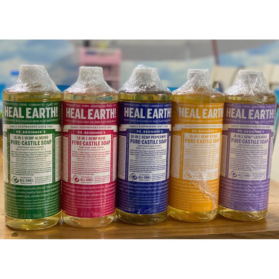 [AUTH - BILL MỸ] Dung dịch xà phòng đa năng 18 in 1 hữu cơ Dr Bronner's Castile Soap 946ml | BigBuy360 - bigbuy360.vn