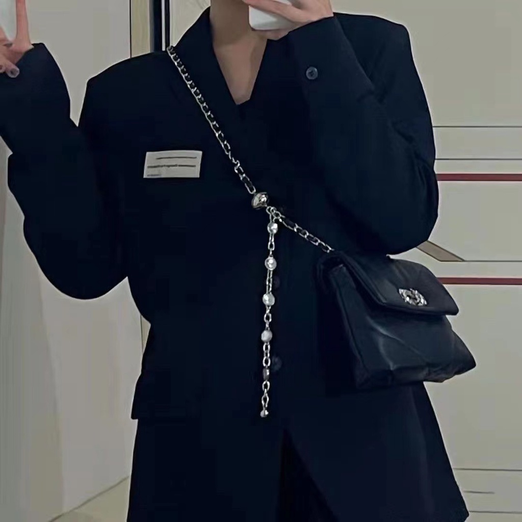 Túi Đeo Chéo Vai Hình Thoi Phối Dây Xích Thời Trang Mùa Hè 2022 Dành Cho Nữ