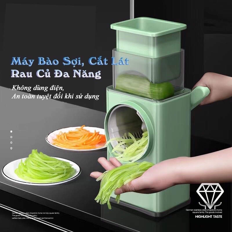 Dụng cụ thái cắt bào sợi rau củ quả đa năng 4 in 1 bằng thép không rỉ cỡ lớn