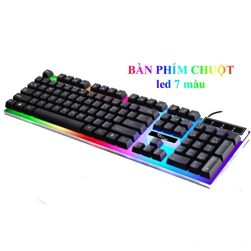 Combo bàn phím kèm chuột G21 giả cơ có dây gaming tích hợp led 7 màu đẳng cấp chuyên dụng cho máy tính laptop,chơi game