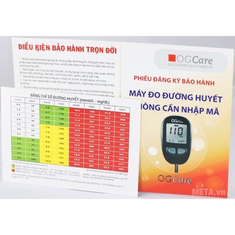 [TẶNG 25 TEST THỬ + 100 KIM LẤY MÁU] Máy đường huyết OGCARE CHÍNH HÃNG