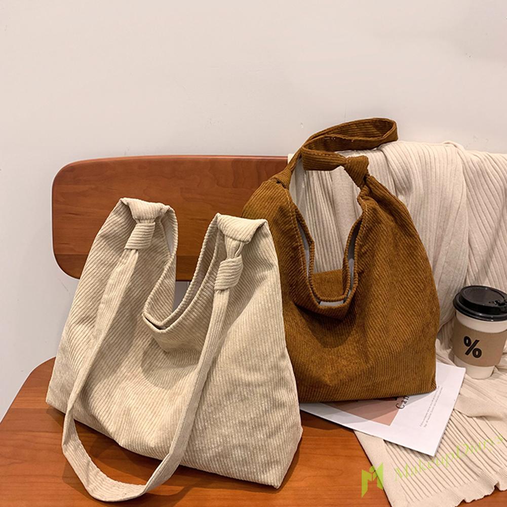 Túi xách tote bằng nhung tăm sức chứa lớn thời trang nữ mùa thu đông