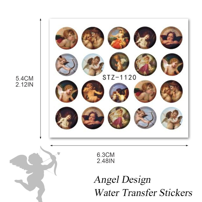 [CH *] Miếng Dán Chuyển Nước Họa Tiết Thiên Thần Cupid 3D Trang Trí Móng Tay DIY Cho Nữ