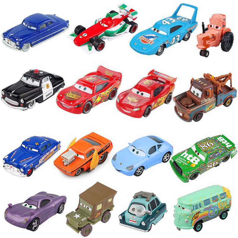 Mô hình xe hơi Pixar Cars 2 3 Lightning Mcqueen Mater Jackson Storm Ramirez tỉ lệ 1: 55 sáng tạo