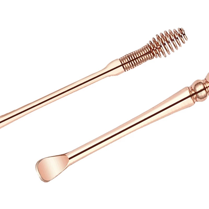 Set 2 Dụng Cụ Lấy Ráy Tai Hai Đầu Bằng Thép Không Gỉ Chuyên Nghiệp Cho Nam Và Nữ