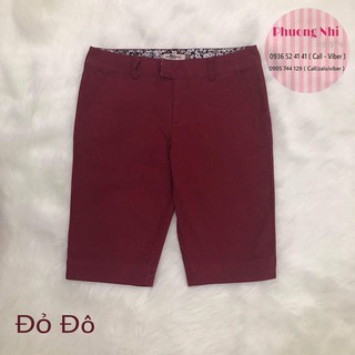Quần Lửng Kaki Thun Màu Đỏ Đô / Quần Lửng Nữ Trơn Basic