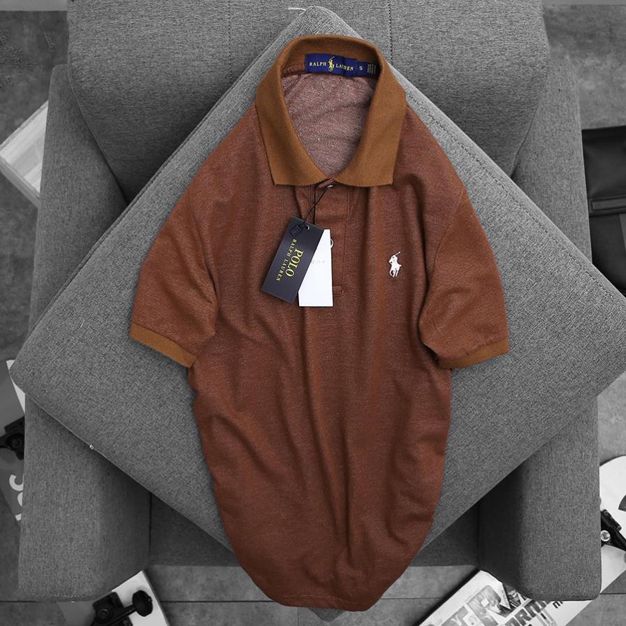 @f sale HÈ Áo Polo Ralph Lauren Basic Logo Thêu Brown 💯 ་ ; . .;