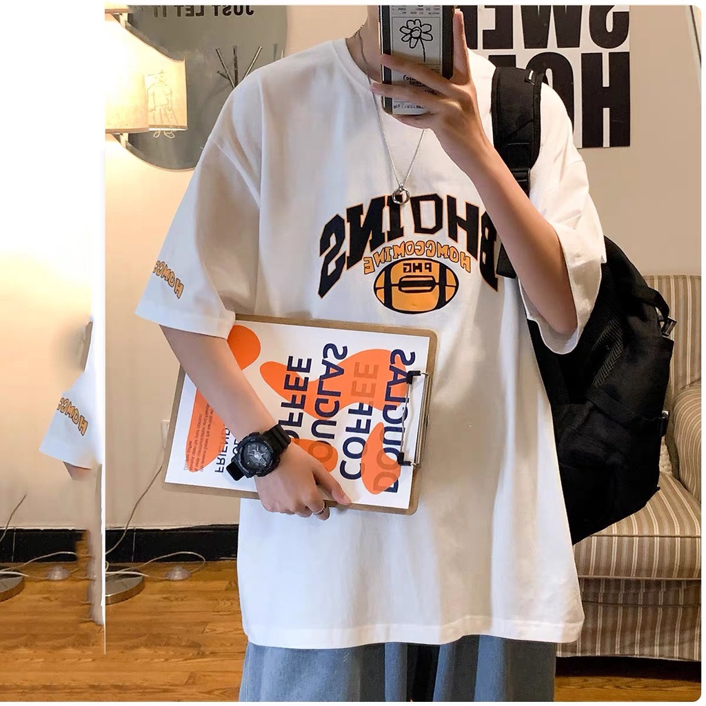 Áo thun unisex nam nữ tay lỡ form rộng phong cách AT505