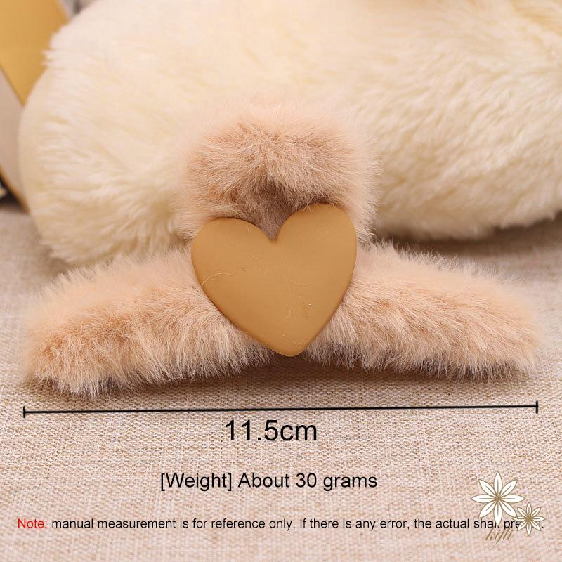 Kẹp Tóc Hình Trái Tim Bằng Lông Nhung Phong Cách Thời Trang Hàn Quốc