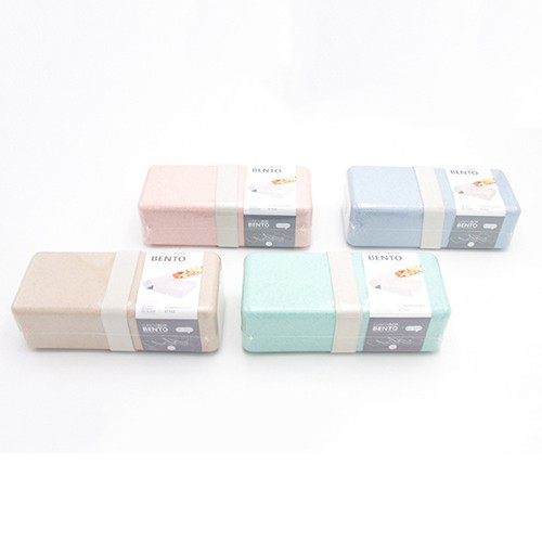 HCM - Hộp cơm lúa mì bento 2 khay thông minh xếp gọn 500ml