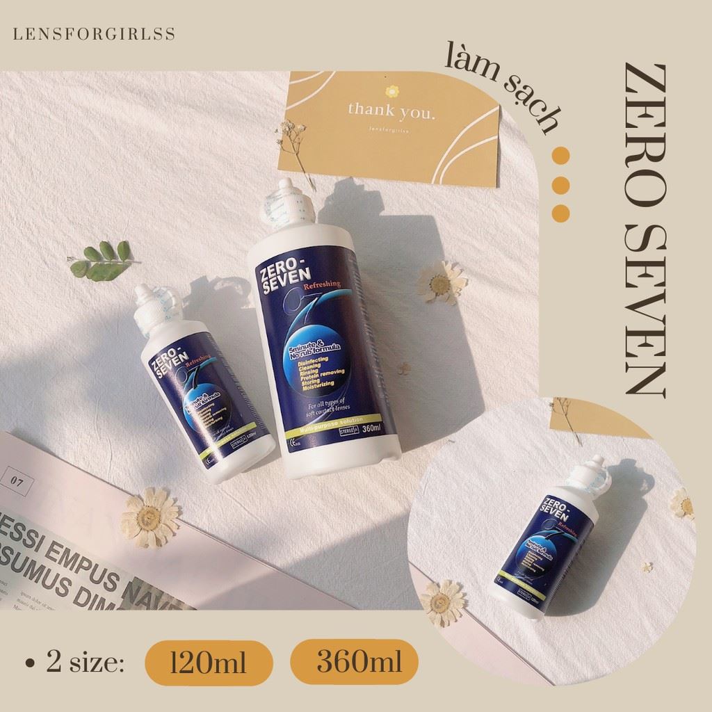 Nước NGÂM kính áp tròng Zero Seven 120ml & 360ml