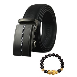 Thắt lưng nam cao cấp - Khóa tự động - tặng vòng tay phong thủy