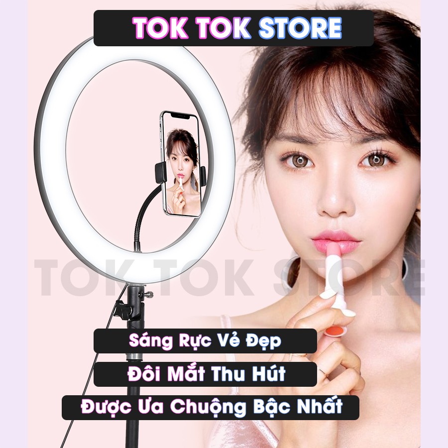 Đèn Livestream quay Tiktok, trợ sáng chụp hình. Hỗ trợ Makeup, Thâm mỹ, Trẻ hóa da bảo vệ mắt.