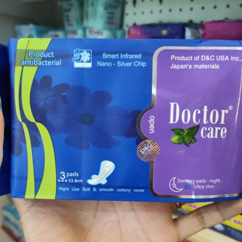 Băng vệ sinh Docter care ban đêm 33.8cm gói 3 miếng