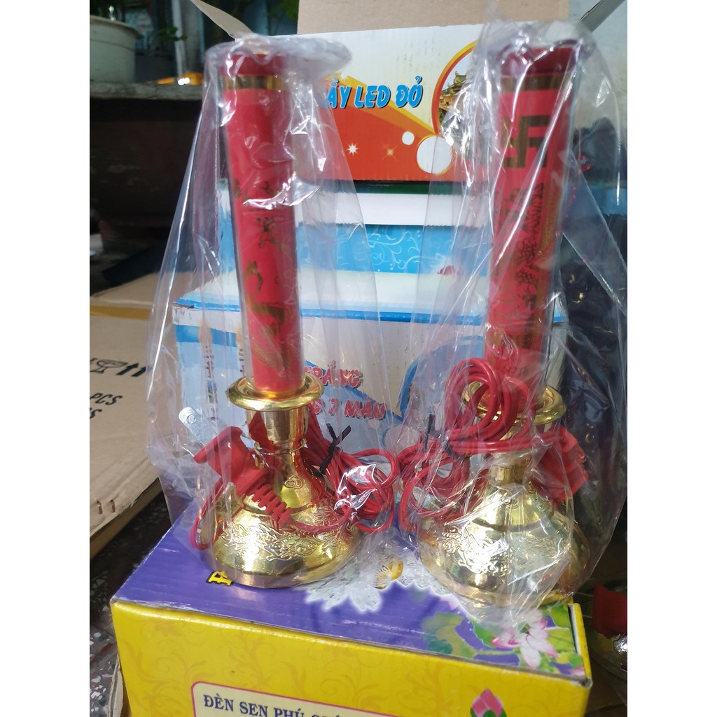 Đèn Cầy Led Đỏ Phật (Tiểu Trung Đại)